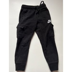 BOYS’ NIKE SPORTSWEAR CLUB FLEECE ATHLETIC PANTS, BLACK, SIZE 6M